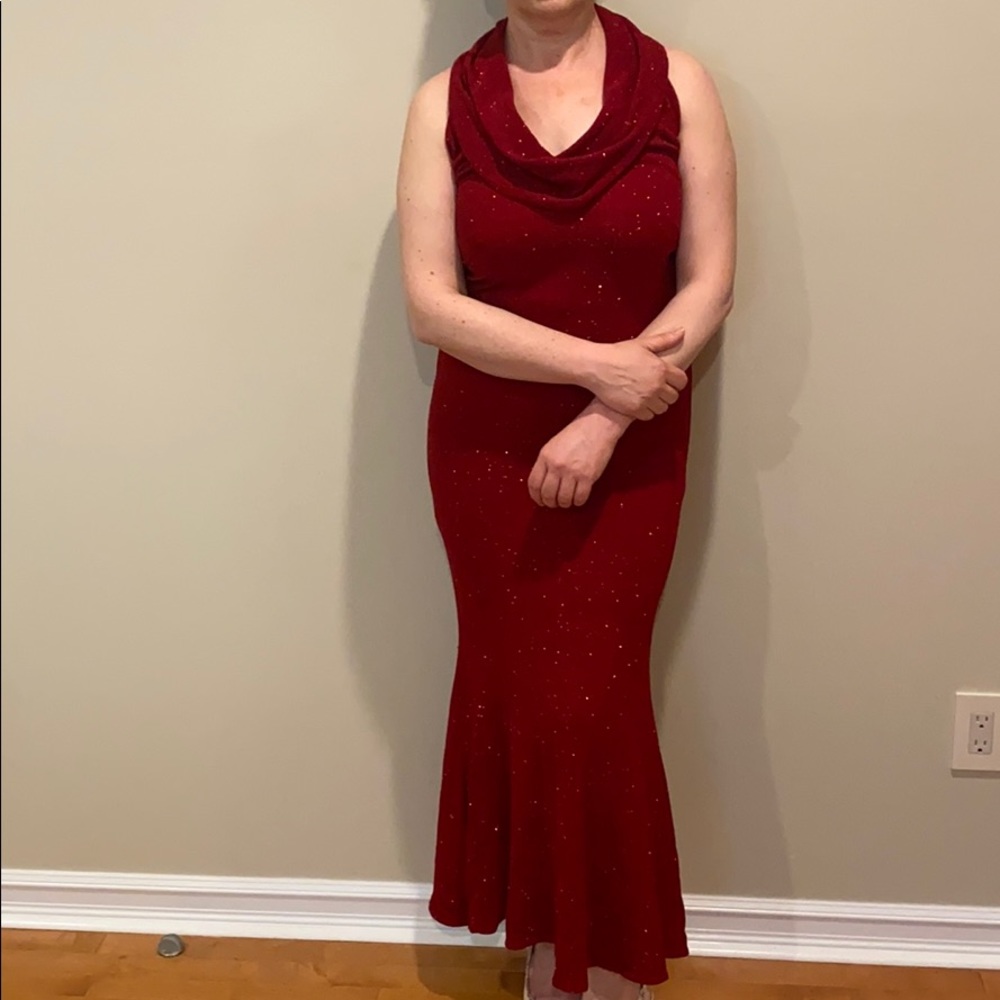 Cache Red Sparkly Dress
